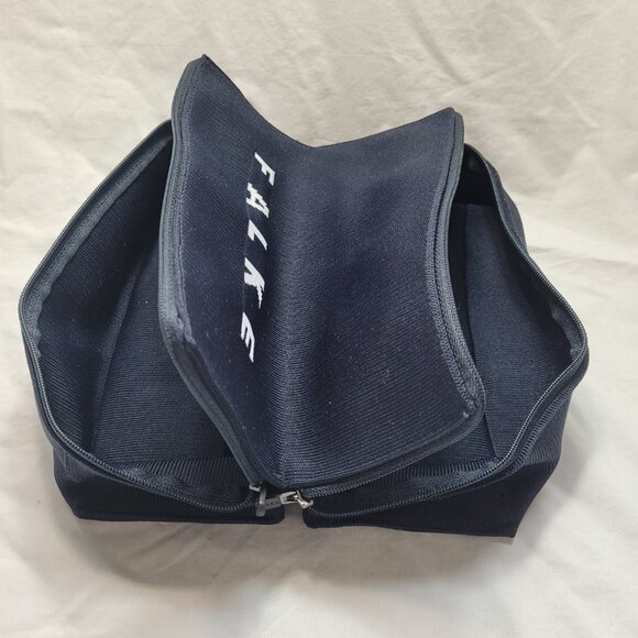 Falke Black Carrying Case Travel Bag 2 Pockets Logo Zippers 8 x 8 x 2 in Woven - Picture 2 of 11